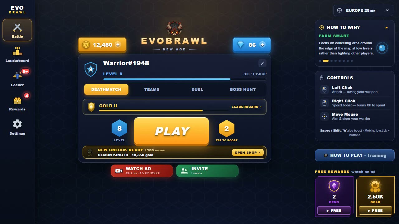 EvoBrawl — Modes & worlds